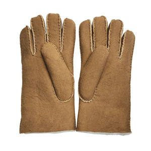 Mănuși pentru bărbați din piele întoarsă de oaie căptușite cu lână - Bej - Infinity Leather - 15