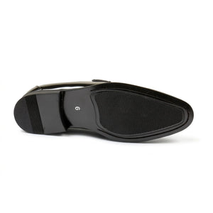 Men's Slip On Vegan Leather Velvet Detailed Patent Loafers