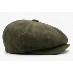 Gorra «Baker Boy» clásica de estilo Gatsby vintage de 8 paneles para hombre, de ante