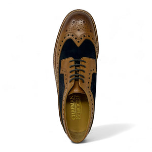 Men's Tan Brown Suede Leather Brogues Shoes