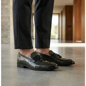 Men's Tassel High-Gloss Slip-On Loafers-TruClothing