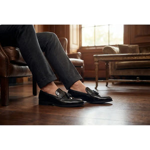 Men's Tassel High-Gloss Slip-On Loafers-TruClothing