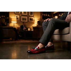 Men's Tassel High-Gloss Slip-On Loafers-TruClothing