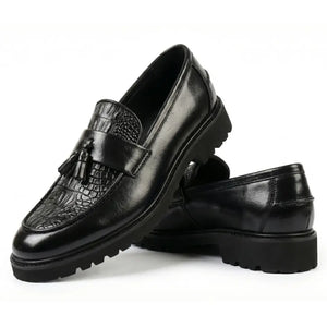 Men’s Tassel Lug Sole Textured Loafers-TruClothing