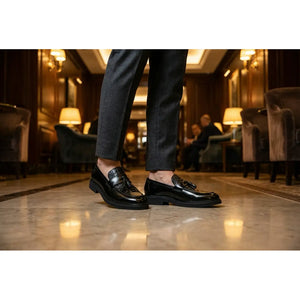 Men’s Tassel Lug Sole Textured Loafers-TruClothing