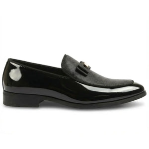 Men’s Textured Front Iconic Buckle Bow Loafers-TruClothing