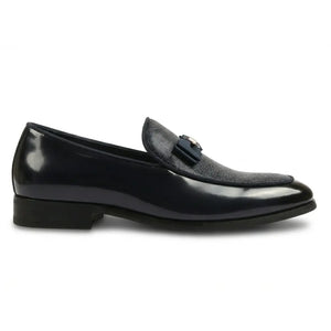 Men’s Textured Front Iconic Buckle Bow Loafers-TruClothing
