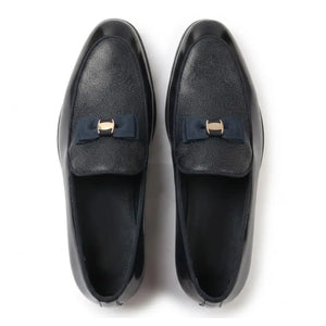 Men’s Textured Front Iconic Buckle Bow Loafers-TruClothing