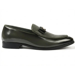 Men’s Textured Front Iconic Buckle Bow Loafers-TruClothing