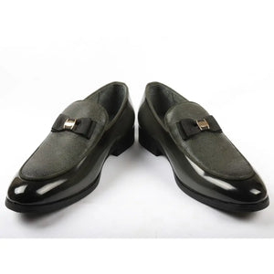 Men’s Textured Front Iconic Buckle Bow Loafers-TruClothing
