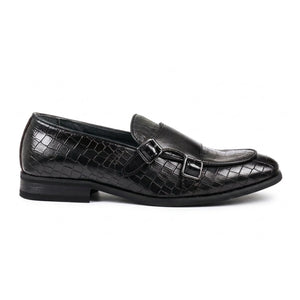 Men's Vegan Leather Double Monk Strap Loafers