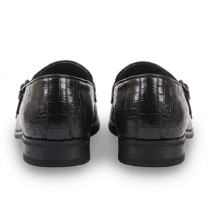Men's Vegan Leather Double Monk Strap Loafers