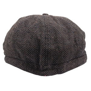 Men's Wool Blend Herringbone Newsboy Flat Cap-TruClothing