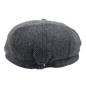 Men's Wool Blend Herringbone Newsboy Flat Cap-TruClothing
