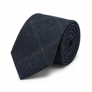 Men's Wool Blend Herringbone Plaid Tweed Tie-TruClothing