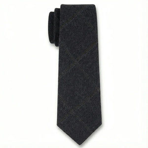 Men's Wool Blend Herringbone Plaid Tweed Tie-TruClothing
