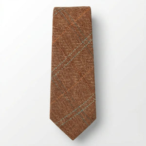 Men's Wool Blend Herringbone Plaid Tweed Tie-TruClothing