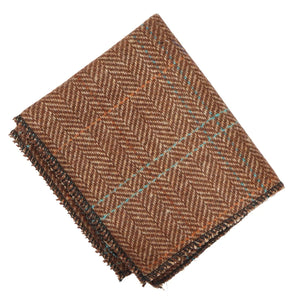 Men's Wool Blend Herringbone Plaid Tweed Tie-TruClothing