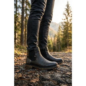 Men's Dark Grey Water-Resistant Chelsea Ankle Boots-TruClothing