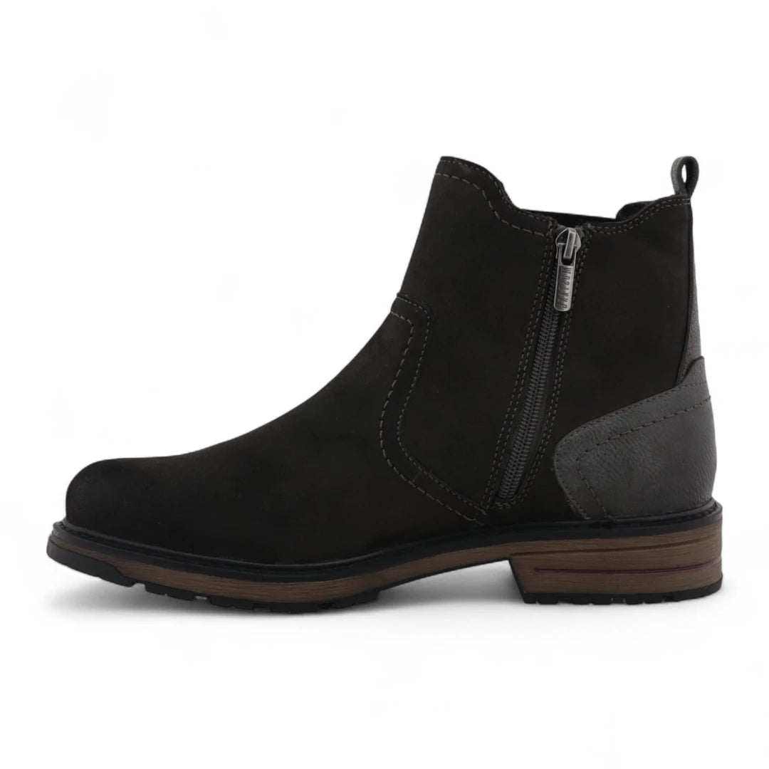 Men's Dark Grey Water-Resistant Chelsea Ankle Boots-TruClothing
