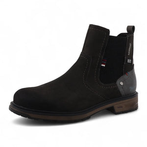 Men's Dark Grey Water-Resistant Chelsea Ankle Boots-TruClothing