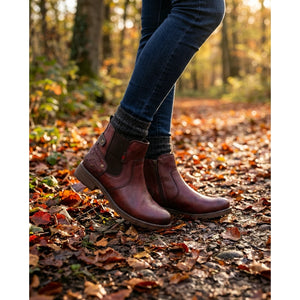 Women's Burgundy Chelsea Ankle Boots-TruClothing