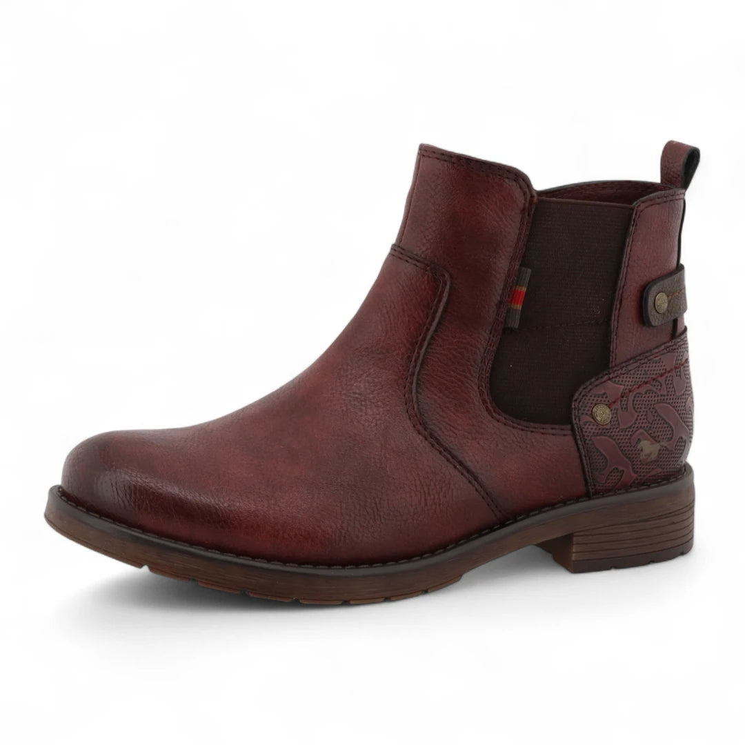 Women's Burgundy Chelsea Ankle Boots-TruClothing