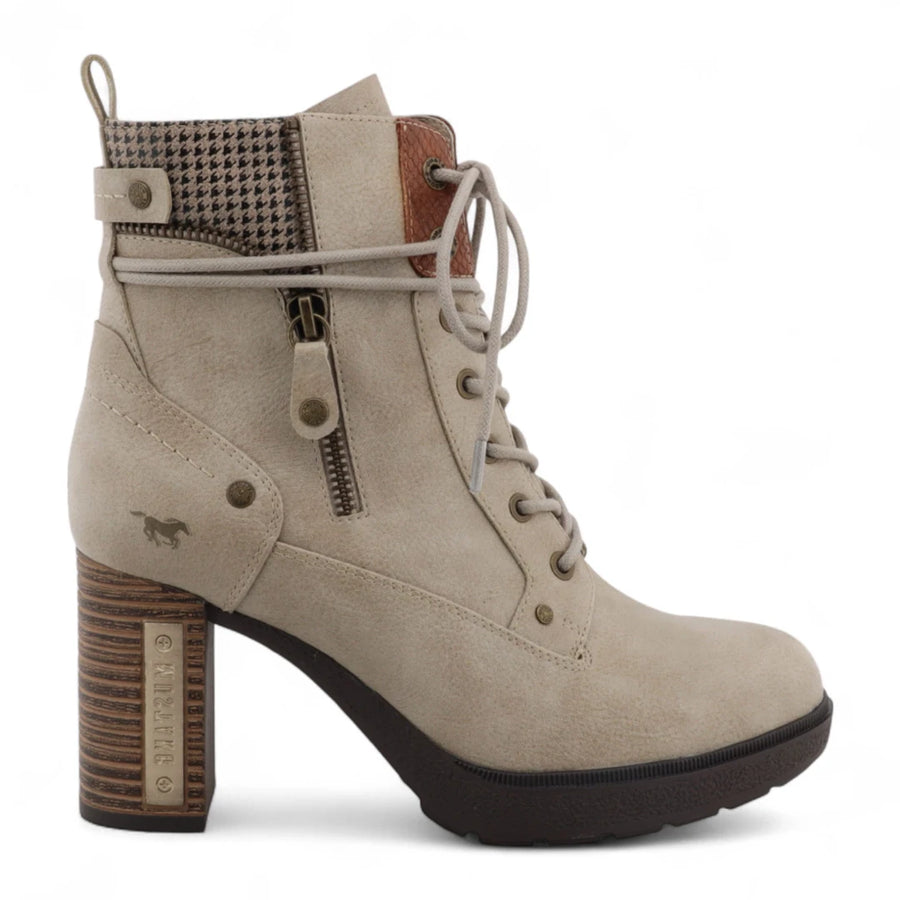Women's Off-White High-Heeled Ankle Boots-TruClothing