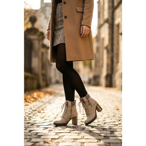 Women's Off-White High-Heeled Ankle Boots-TruClothing
