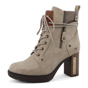 Women's Off-White High-Heeled Ankle Boots-TruClothing