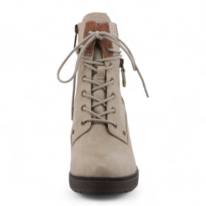 Women's Off-White High-Heeled Ankle Boots-TruClothing