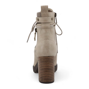 Women's Off-White High-Heeled Ankle Boots-TruClothing