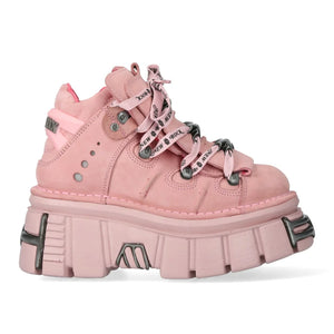 New Rock M-106-C158 Pink Platform Gothic Punk Ankle Boots-TruClothing