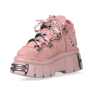 New Rock M-106-C158 Pink Platform Gothic Punk Ankle Boots-TruClothing