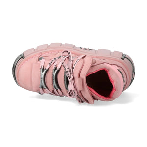 New Rock M-106-C158 Pink Platform Gothic Punk Ankle Boots-TruClothing