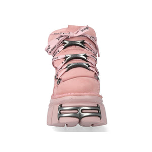 New Rock M-106-C158 Pink Platform Gothic Punk Ankle Boots-TruClothing