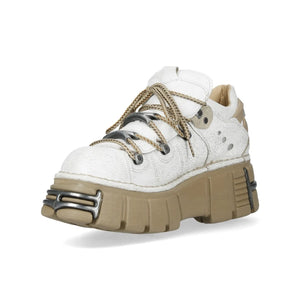 New Rock M-120N-C80 White Gothic Platform Ankle Boots-TruClothing