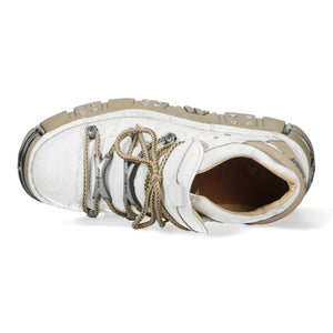New Rock M-120N-C80 White Gothic Platform Ankle Boots-TruClothing