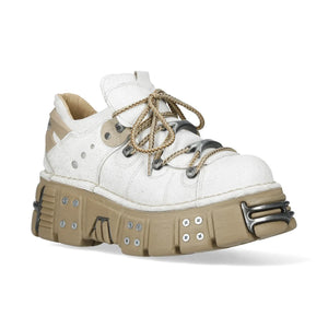 New Rock M-120N-C80 White Gothic Platform Ankle Boots-TruClothing