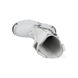 New Rock M-272-C69 Knee High White Leather Gothic Boots-TruClothing