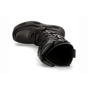 New Rock M-272-S2 Knee High Black Leather Gothic Boots-TruClothing