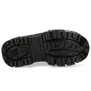 New Rock M-OVERZ106B-C1 Chunky Black Leather Ankle Boots-TruClothing