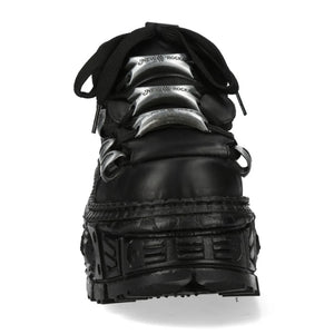 New Rock M-OVERZ106B-C1 Chunky Black Leather Ankle Boots-TruClothing