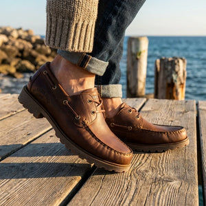 Boat C5 - Men's Waterproof Brown Leather Low-Cut Ankle Boots