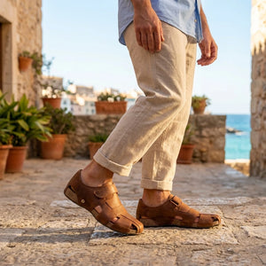 Fletcher Basics C5 - Men's Bark Brown Leather Sandals