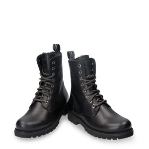 Frisia B1 - Women's Black Waterproof Leather Combat Boots