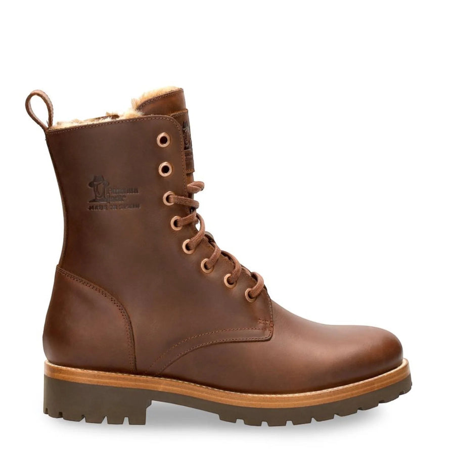 Frisia B10 - Women's Brown Waterproof Leather Combat Boots
