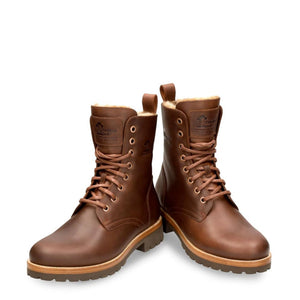 Frisia B10 - Women's Brown Waterproof Leather Combat Boots