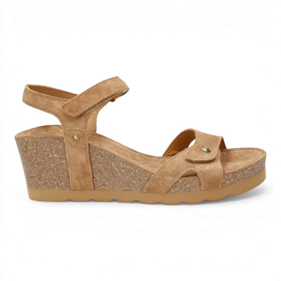 Julia B74 - Women's Wedge Bark Brown Suede Leather Sandals