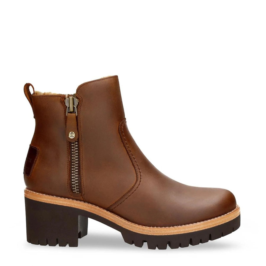 Pauline B9 - Women's Brown Leather Heeled Ankle Boots